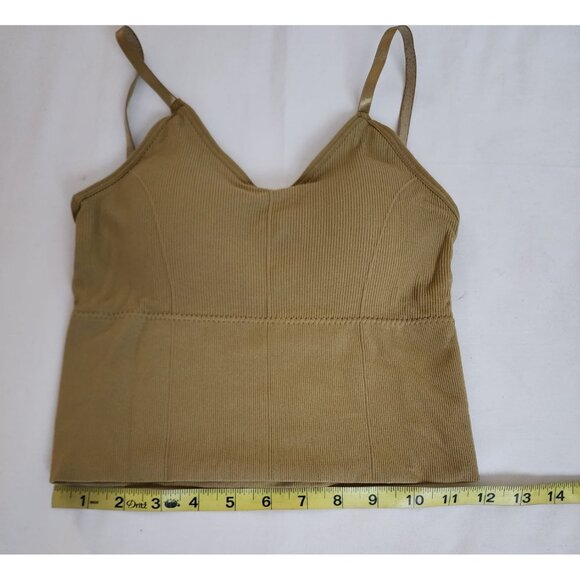 Set Of 3 Women's Ribbed U-Shaped Back Crop Top Bra- Black, Blue & Beige NWOT - Picture 7 of 8